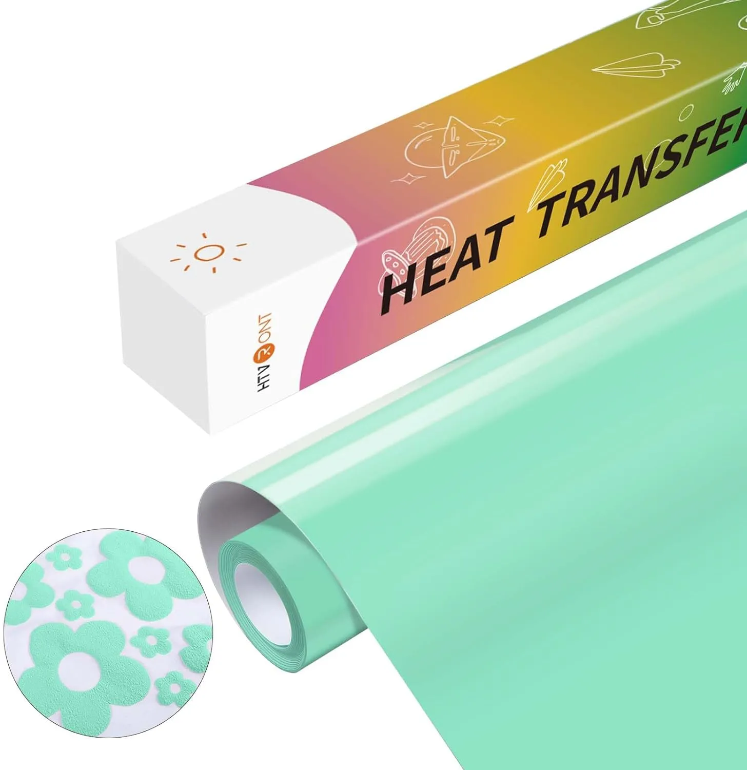 3D Puff Heat Transfer Vinyl for T-Shirt - 10" x 6ft （8 Colors）