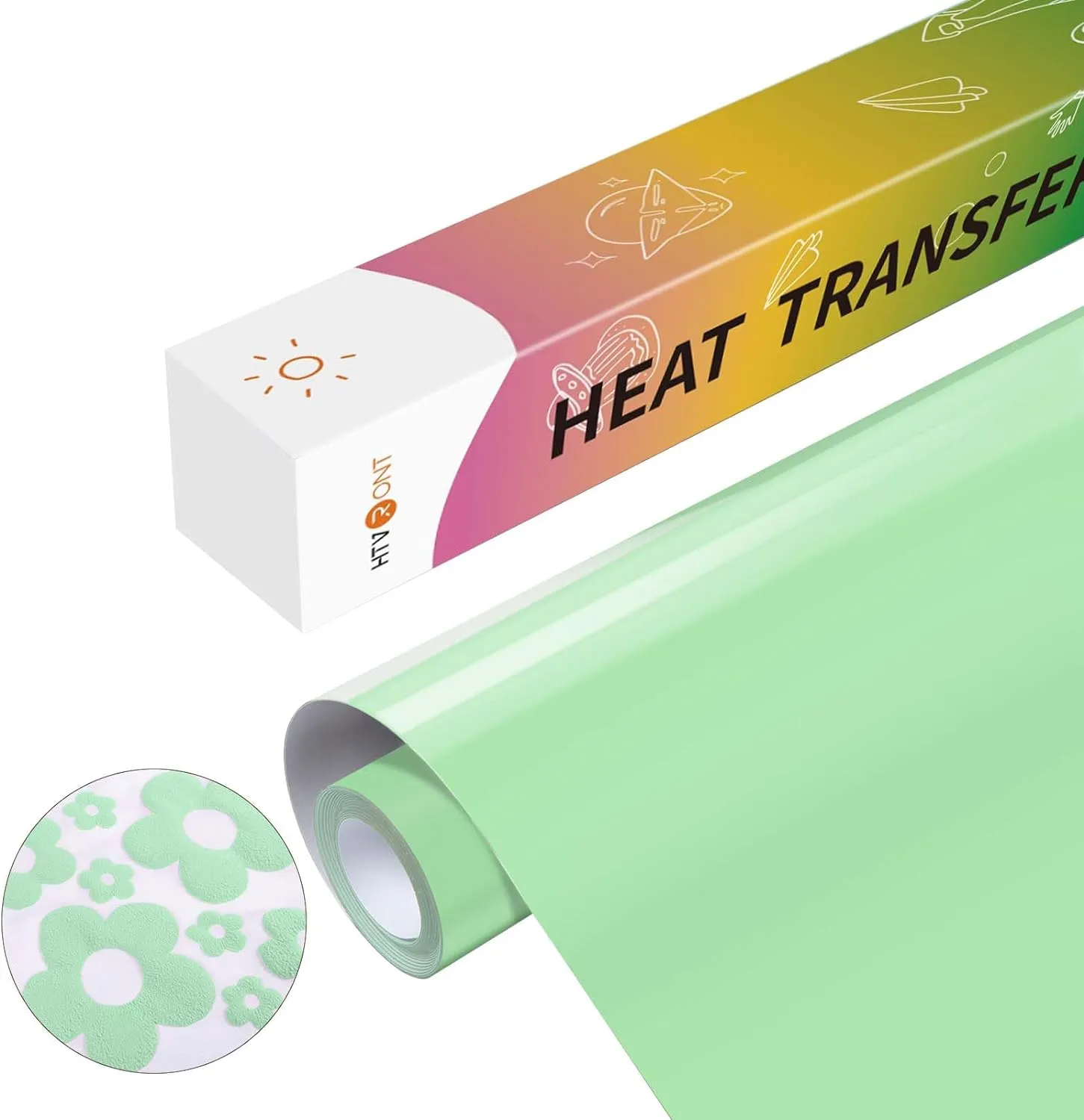 3D Puff Heat Transfer Vinyl for T-Shirt - 10" x 6ft （8 Colors）