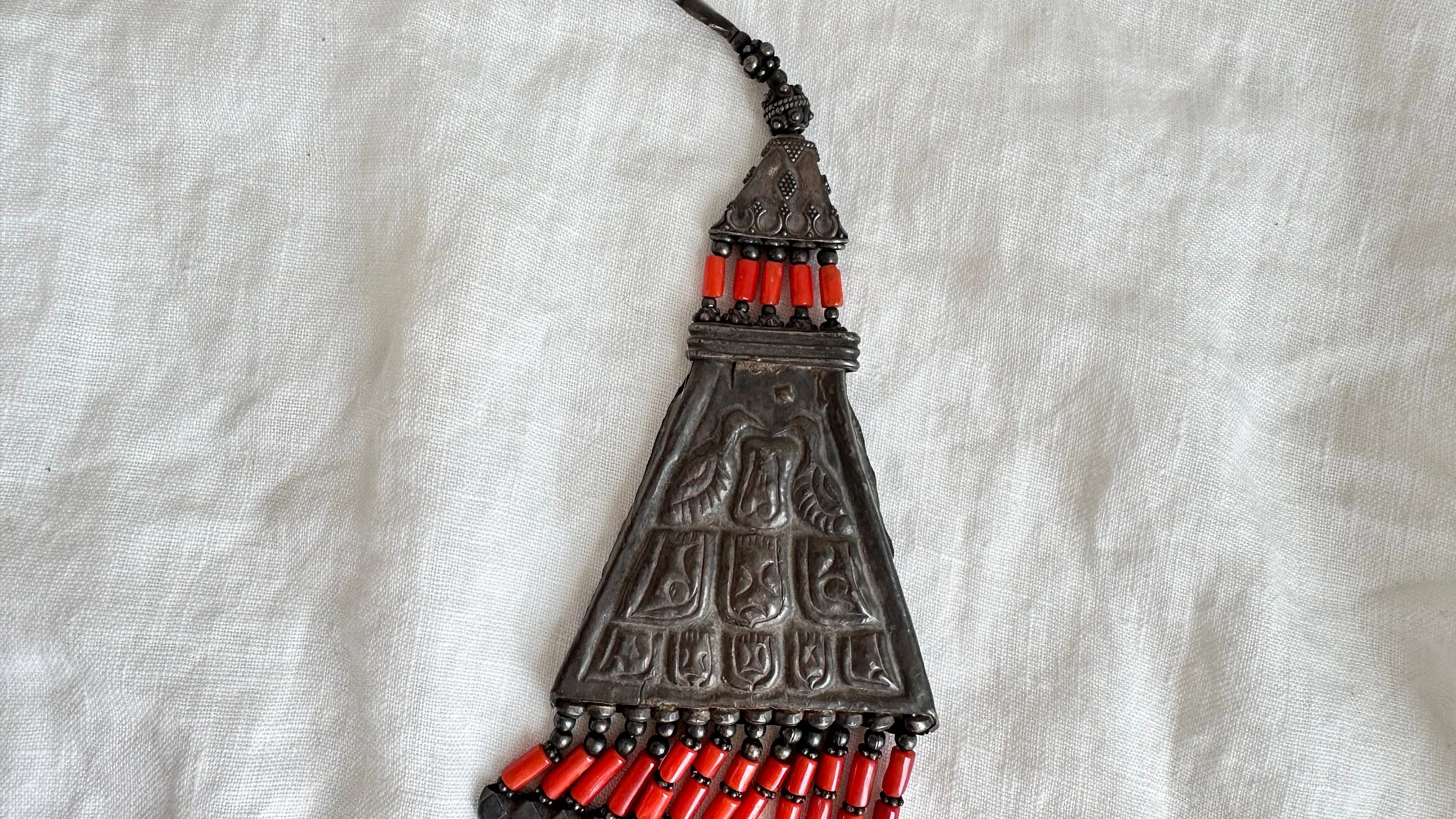 Antique Coral Necklace. Multi Strand. 1024