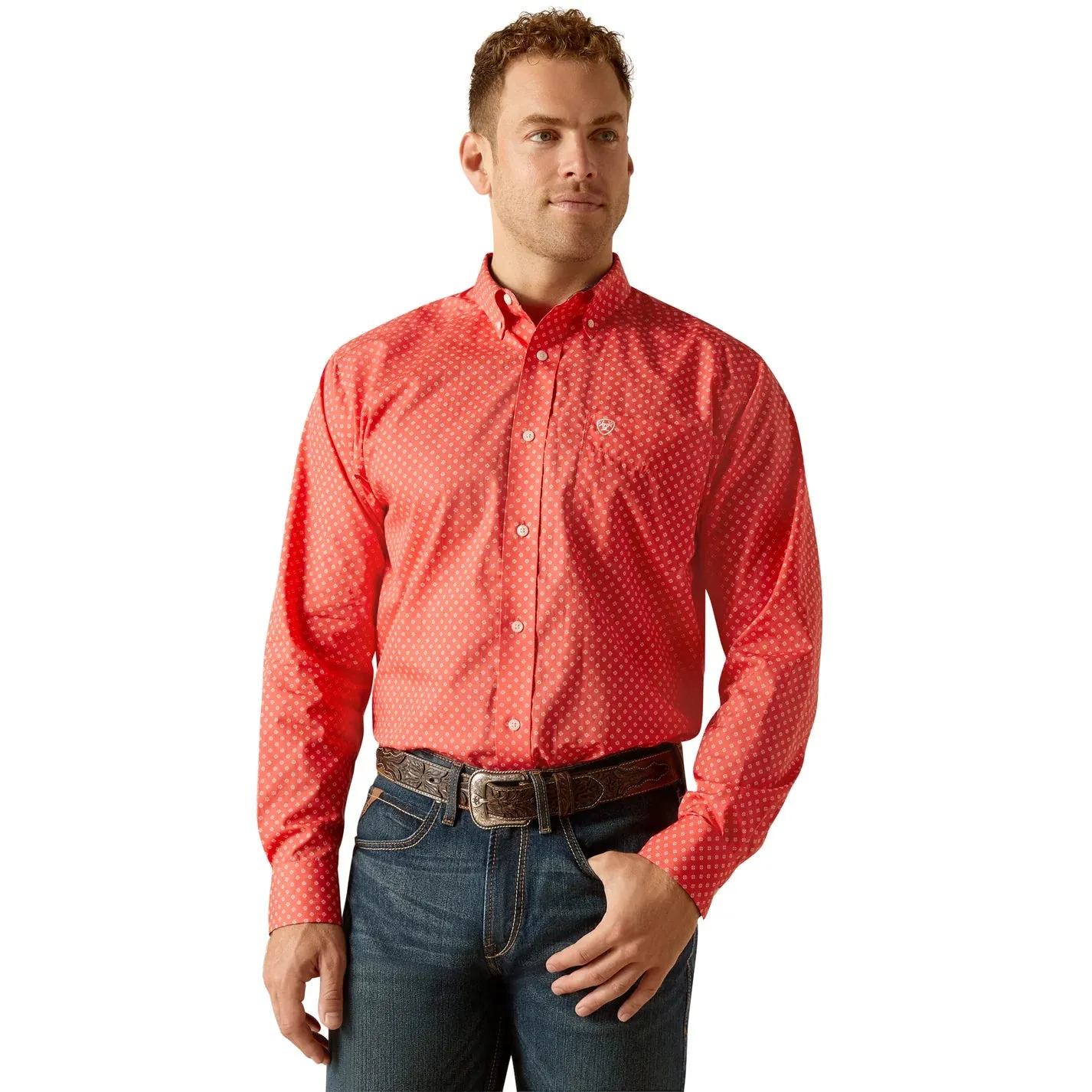 Ariat Wrinkle Free Wilkie Shirt in Cayenne