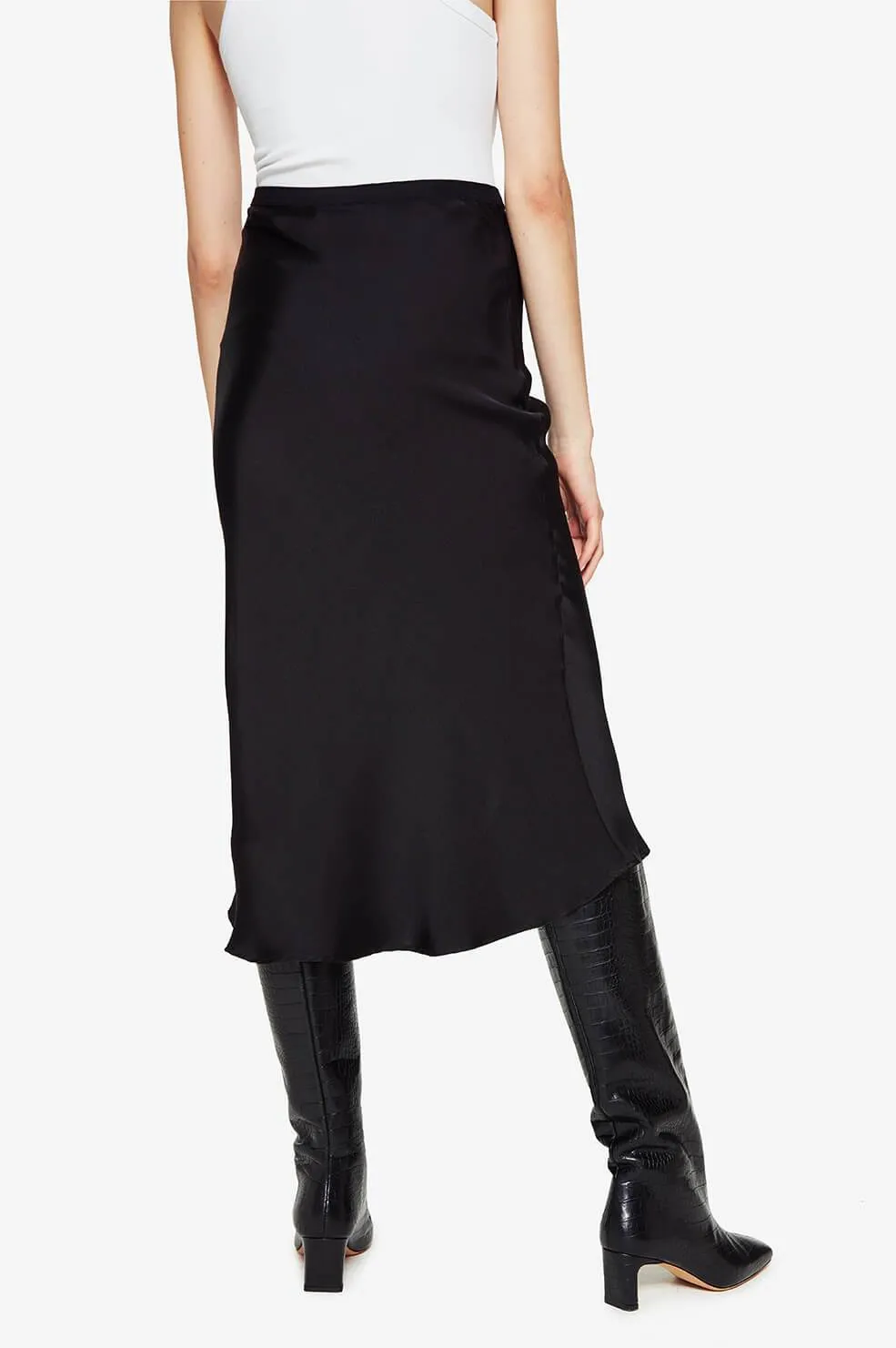 Bar Silk Skirt Black