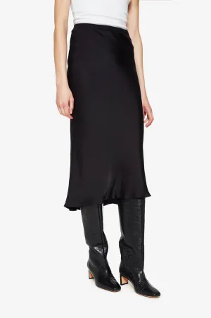 Bar Silk Skirt Black