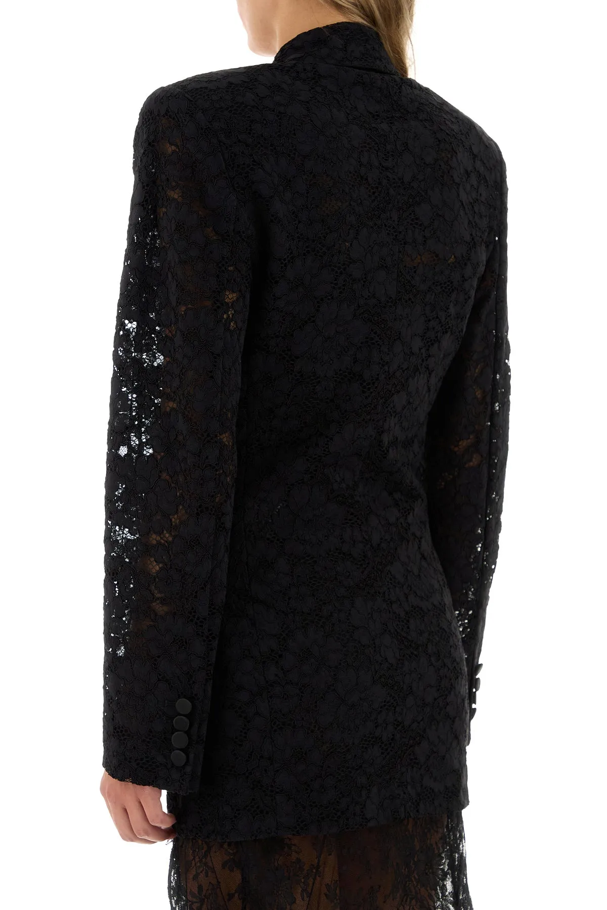Black guipure lace blazer