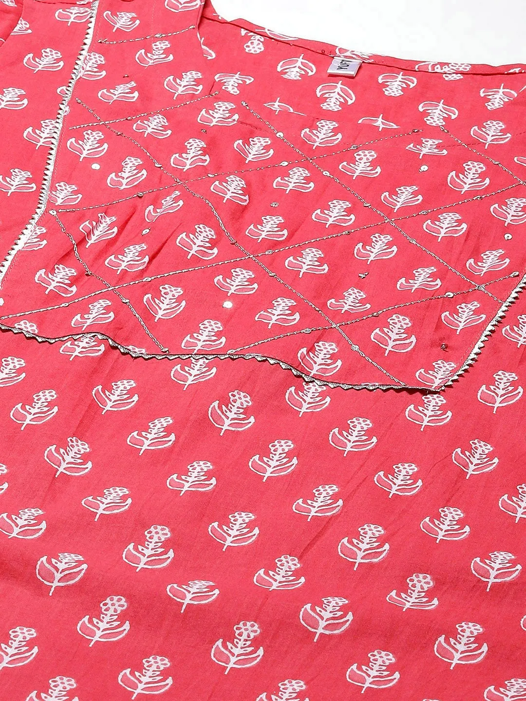 Coral Pink Dupatta Set