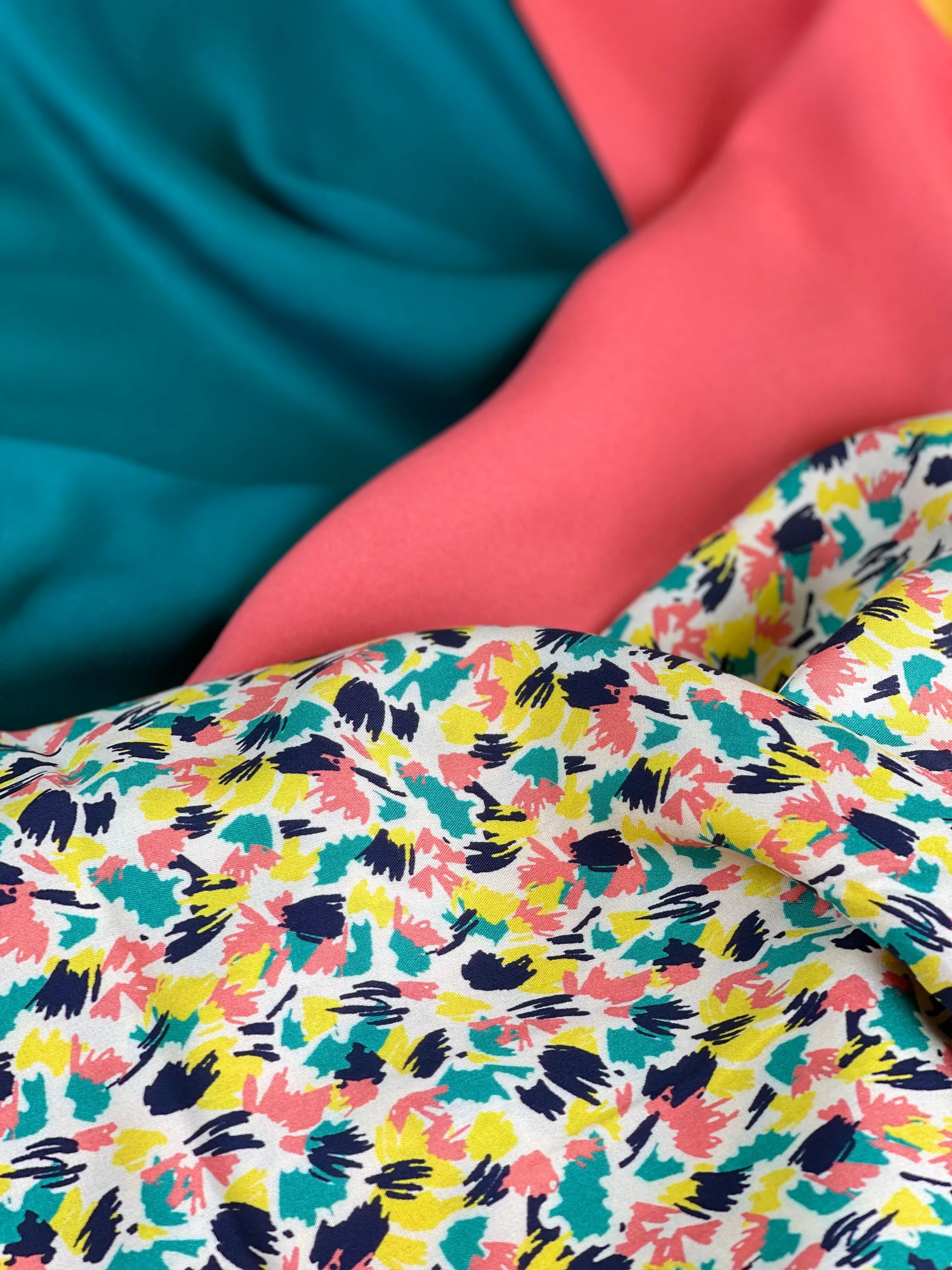 Cousette - Pollen Coral Viscose Fabric