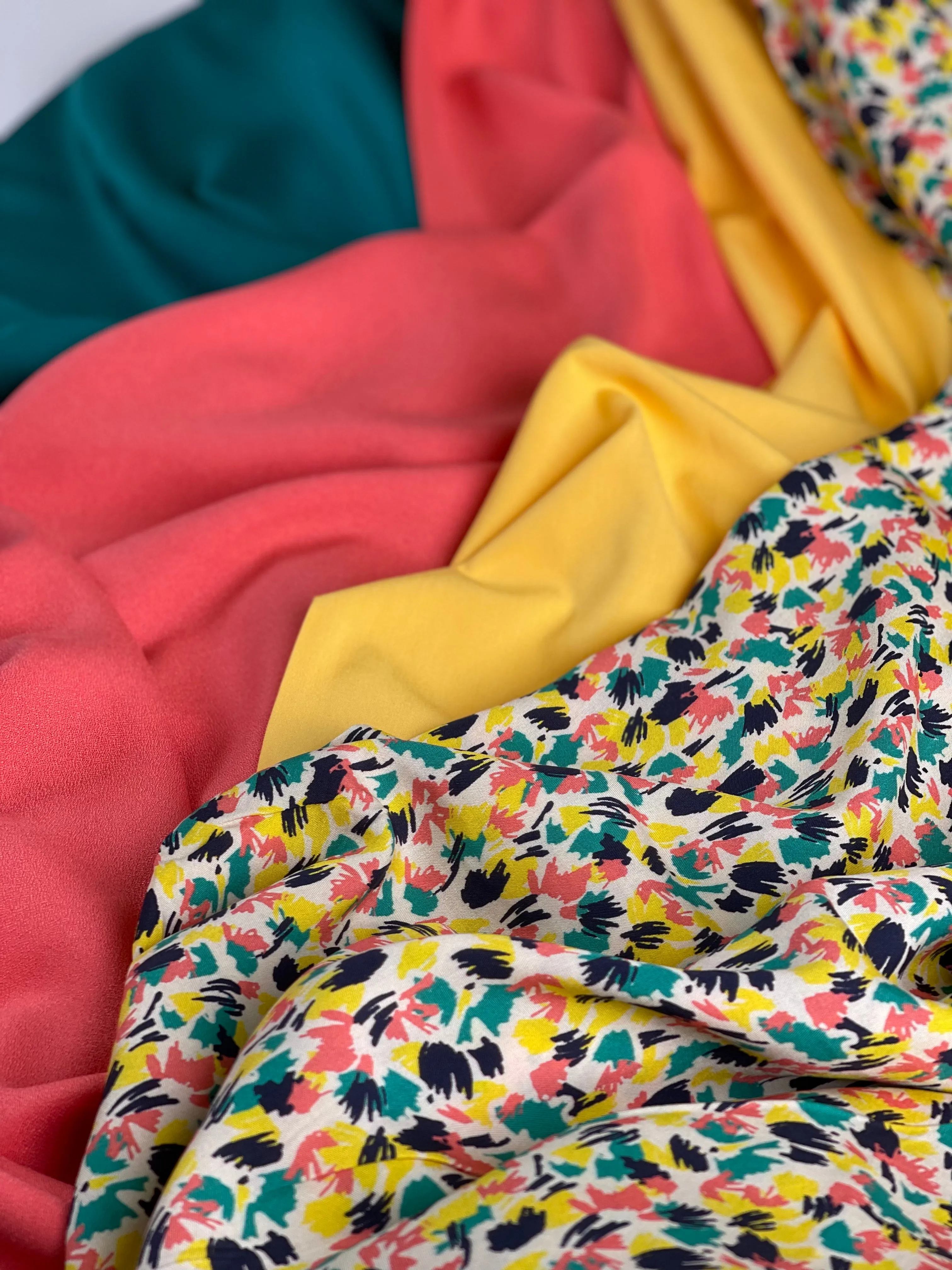 Cousette - Pollen Coral Viscose Fabric