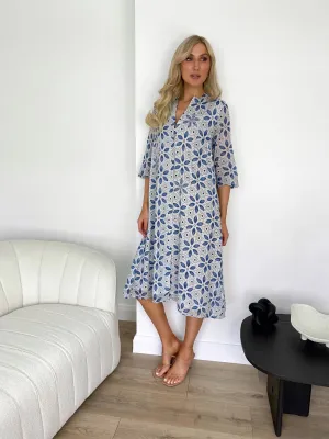 Elizabeth Oversized Maxi Dress - Blue