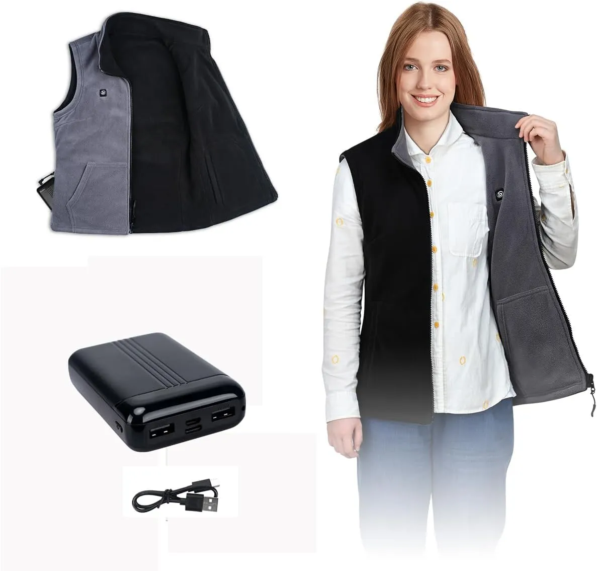 Gilet chauffant pour femme lavable avec batterie | Fitnessterapy