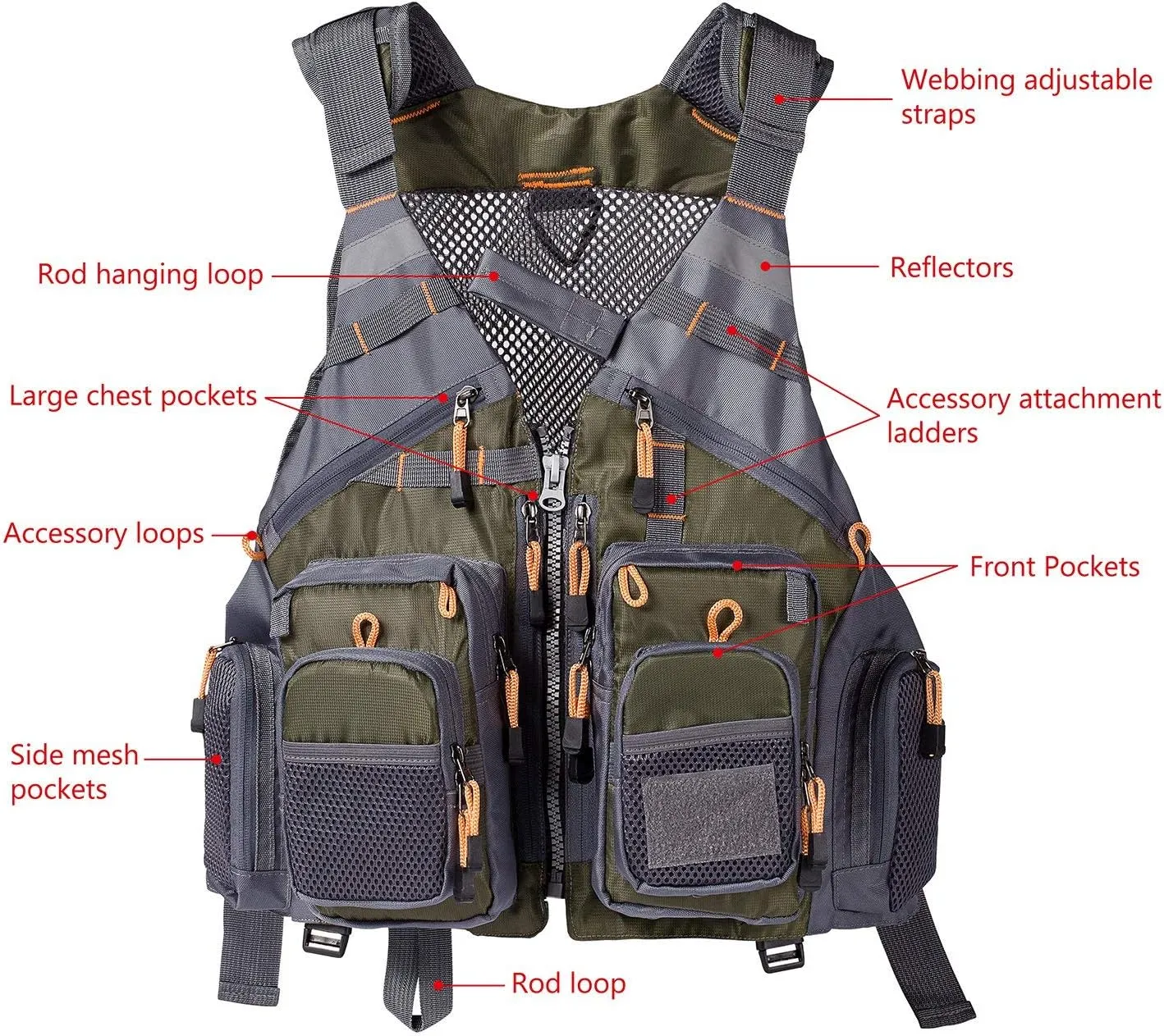 Gilet de pche  sangle rglable - Fitnessterapy