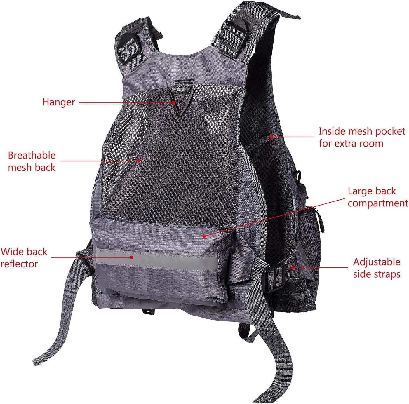 Gilet de pche  sangle rglable - Fitnessterapy