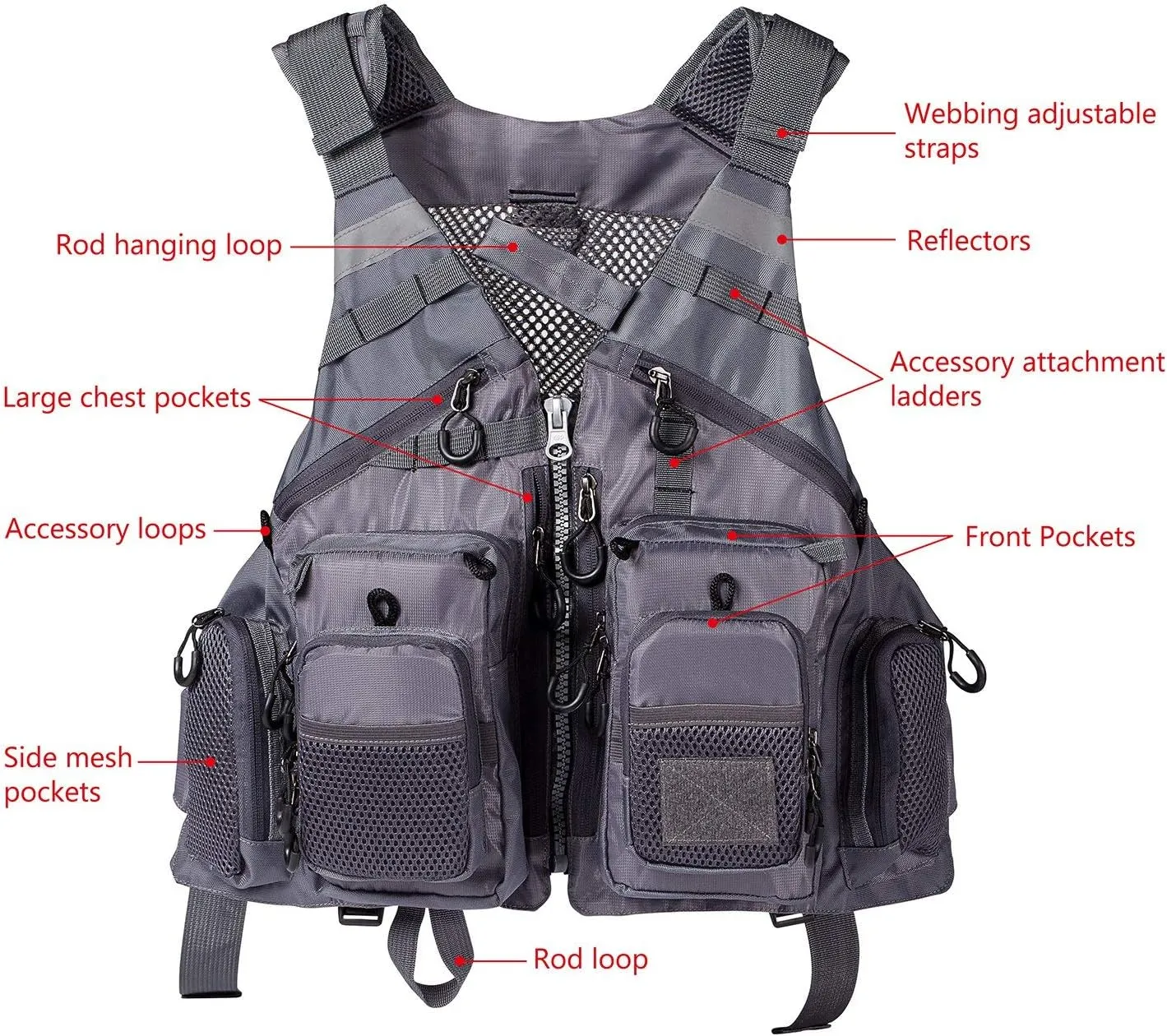Gilet de pche  sangle rglable - Fitnessterapy