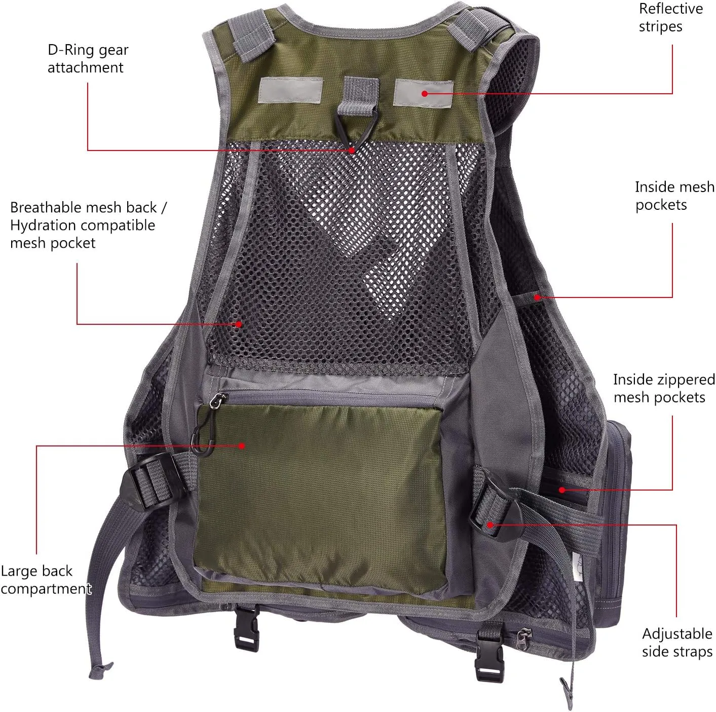 Gilet de pche  sangle rglable - Fitnessterapy