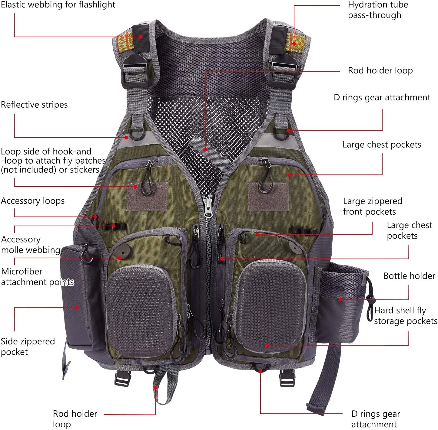 Gilet de pche  sangle rglable - Fitnessterapy