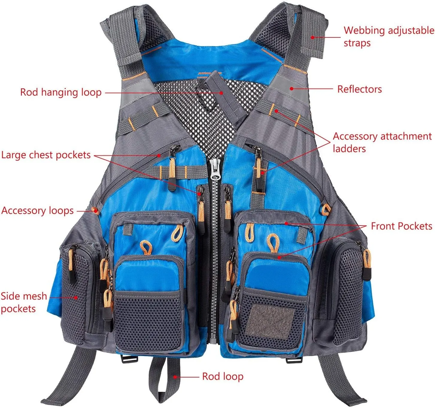 Gilet de pche  sangle rglable - Fitnessterapy