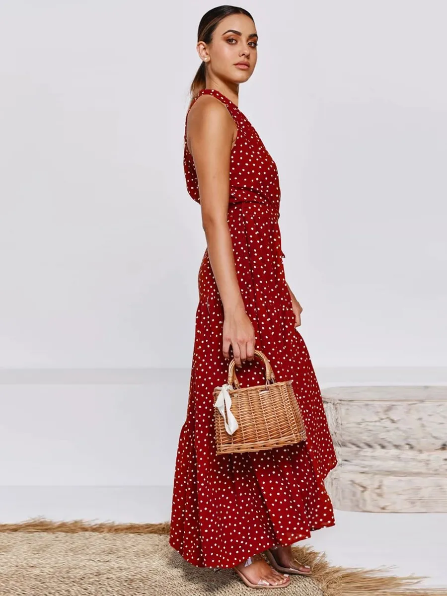 Halter Floral Print Party Dress