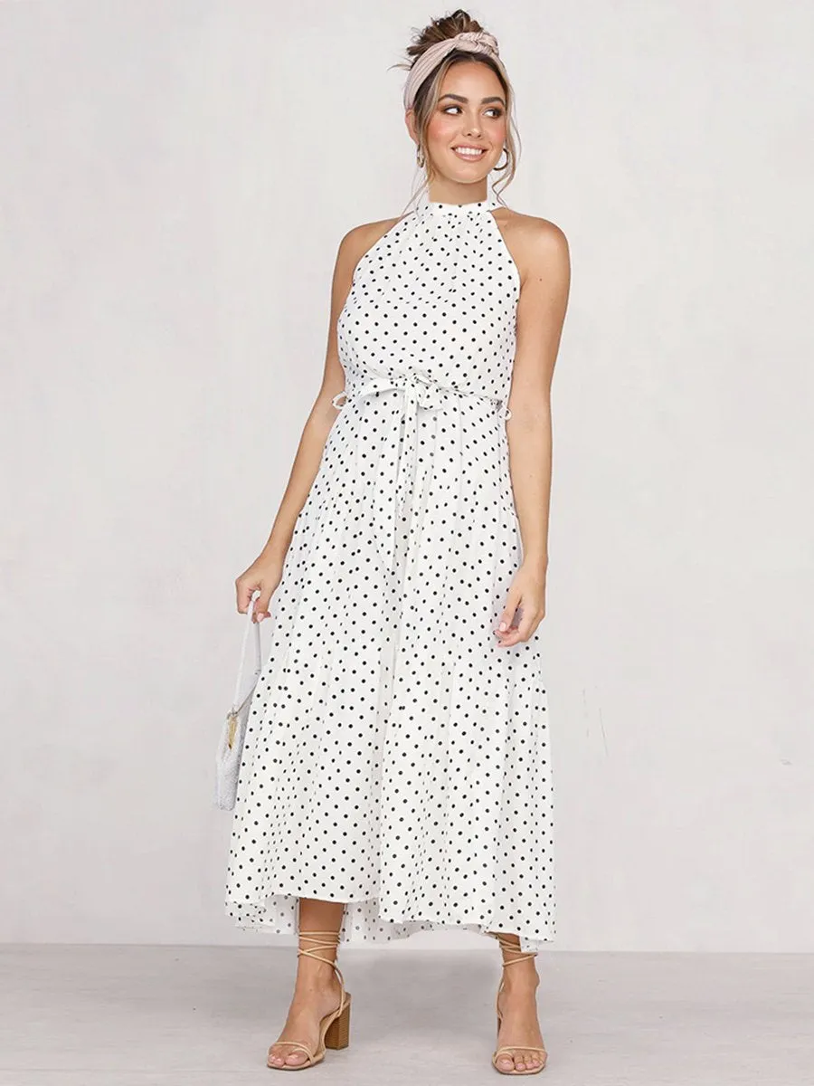 Halter Floral Print Party Dress