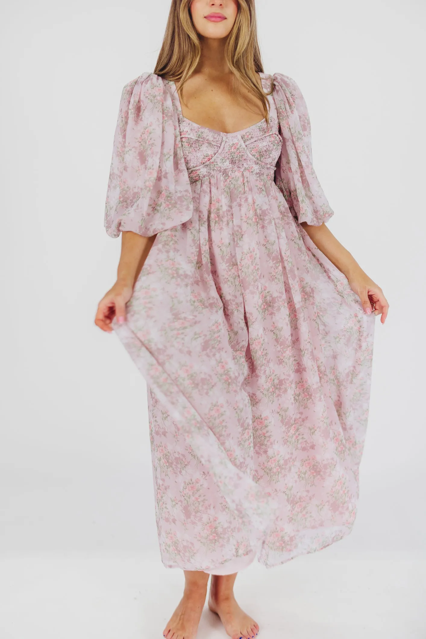 Harlow Maxi Dress in Mauve - Bump Friendly & Inclusive Sizing (S-3XL)