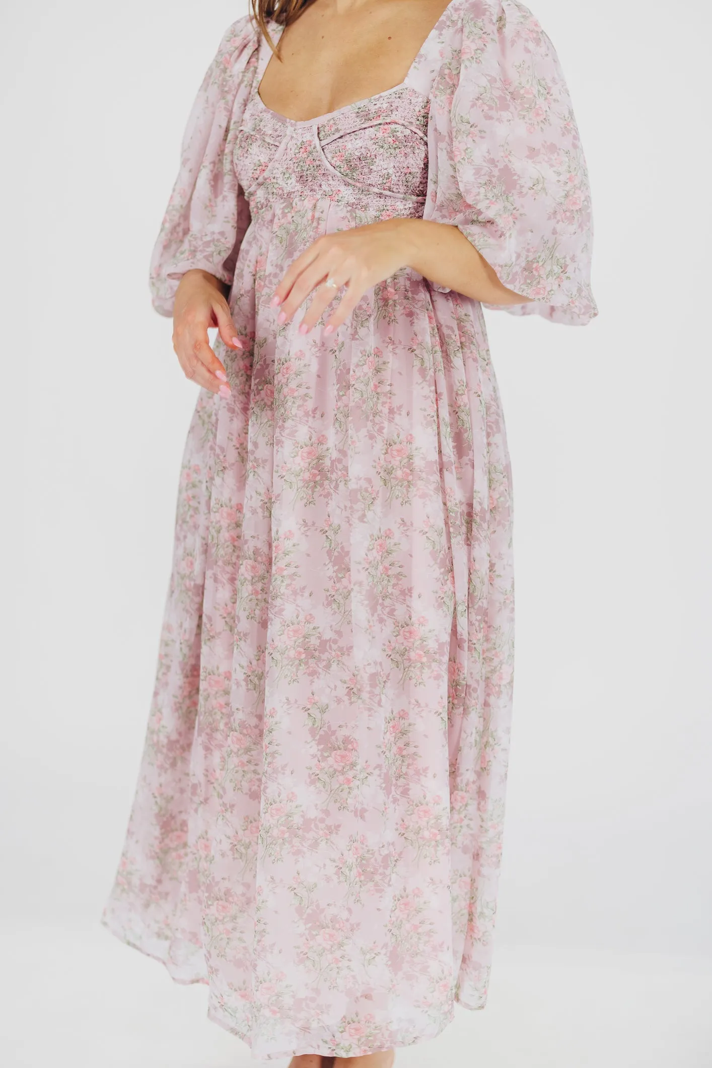 Harlow Maxi Dress in Mauve - Bump Friendly & Inclusive Sizing (S-3XL)