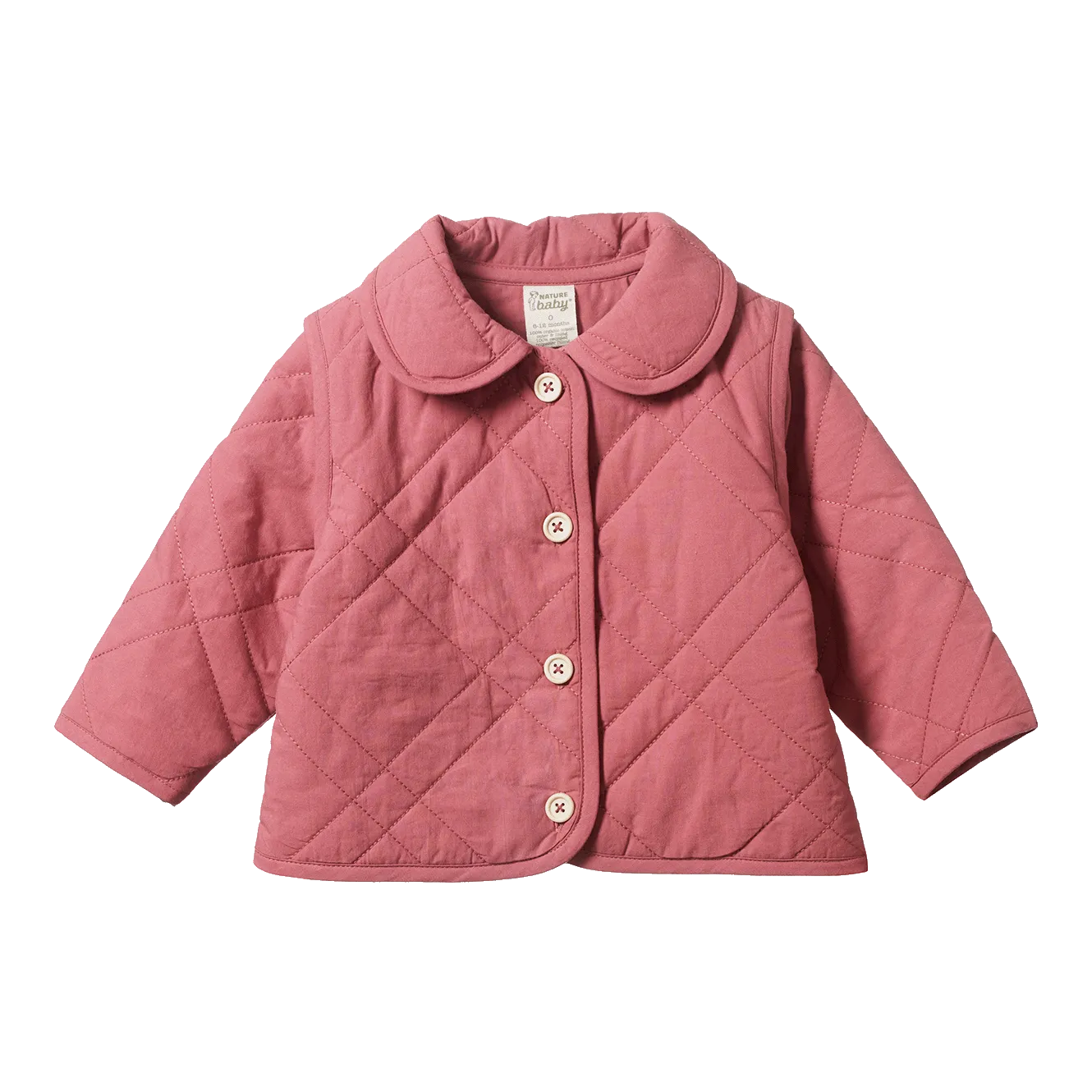 Nature Baby Marlo Quilted Coat - Carnation