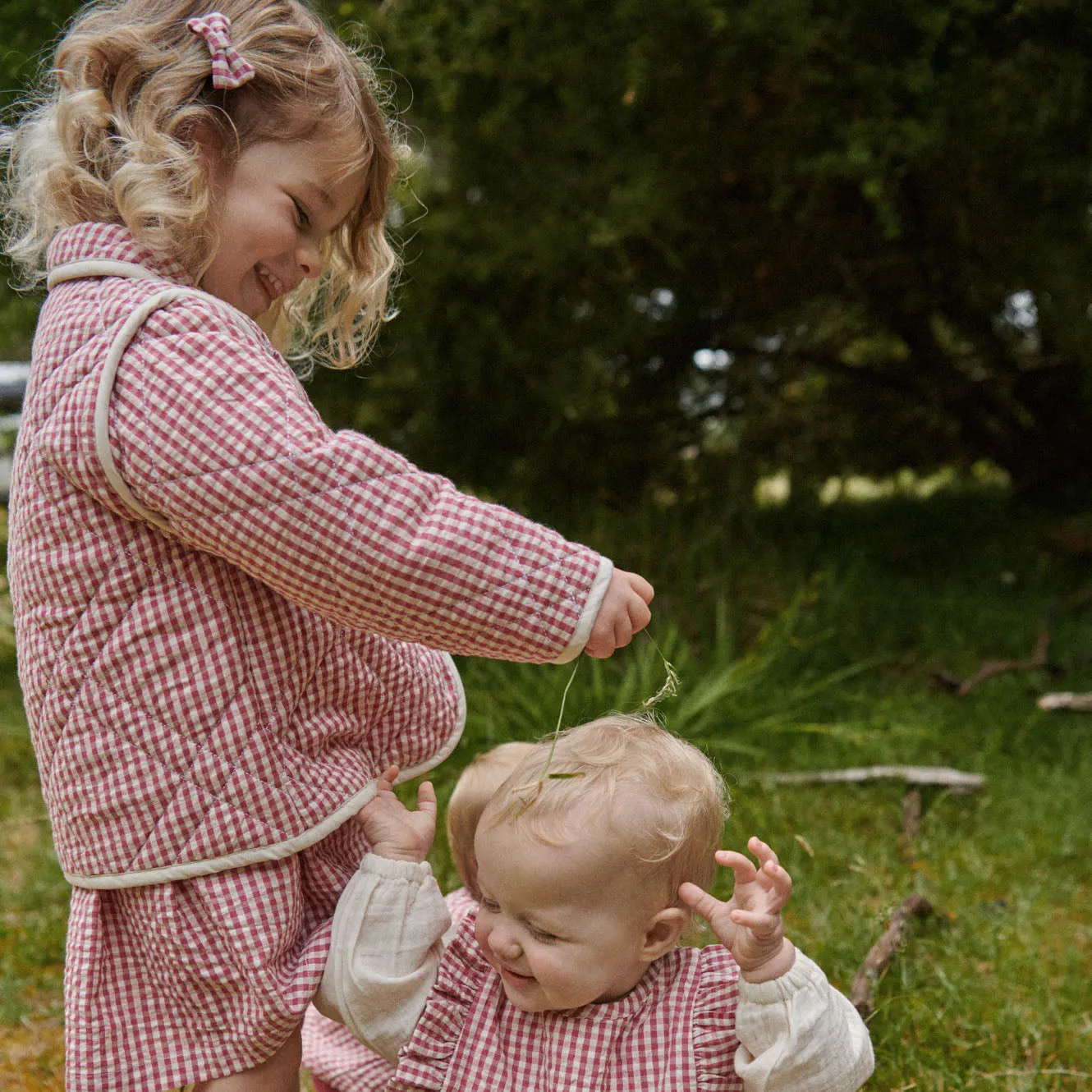 Nature Baby Marlo Quilted Coat - Jam Check
