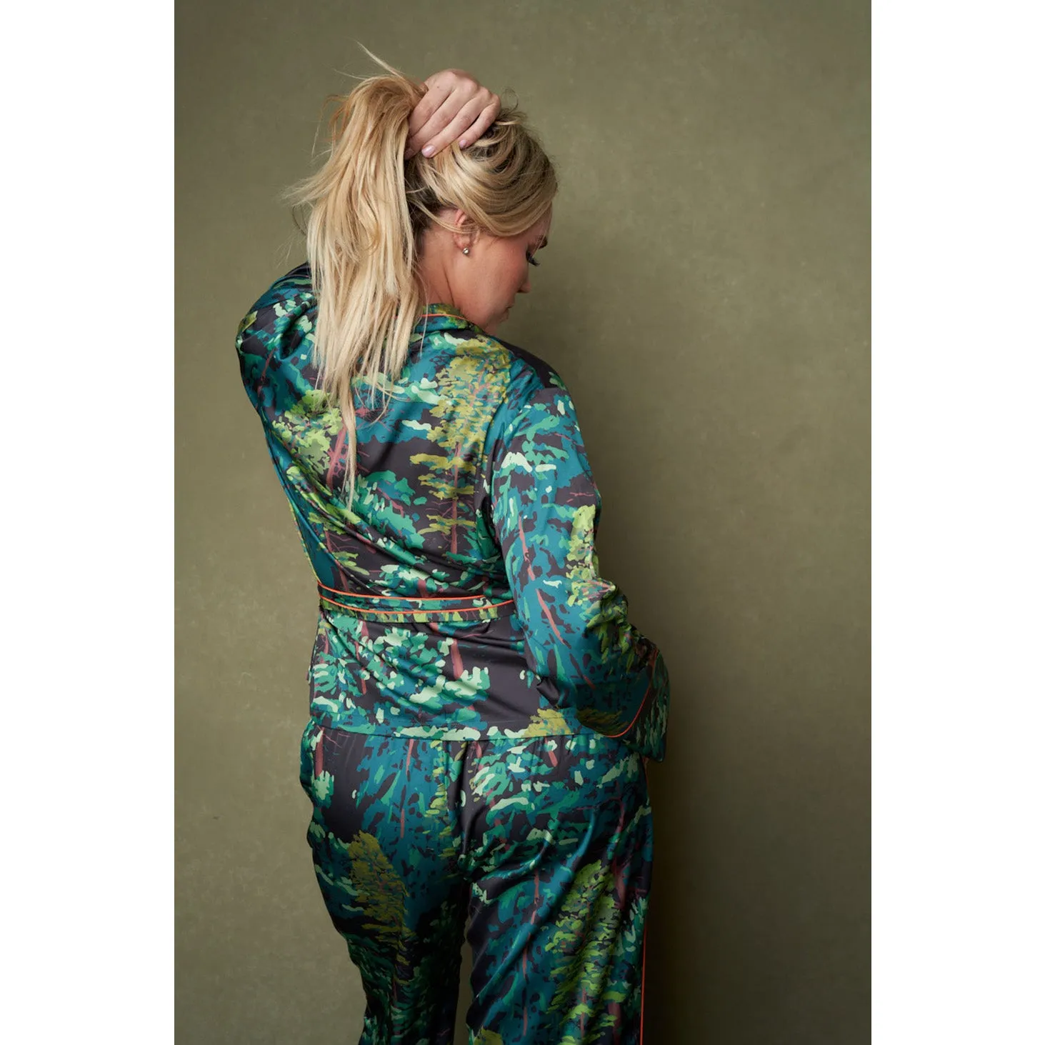 New Evergreen Satin Wrap PJs by Kilo Brava