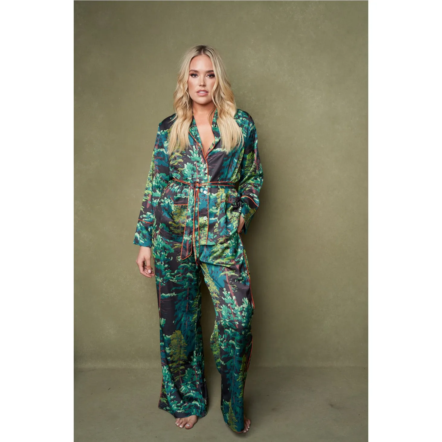 New Evergreen Satin Wrap PJs by Kilo Brava