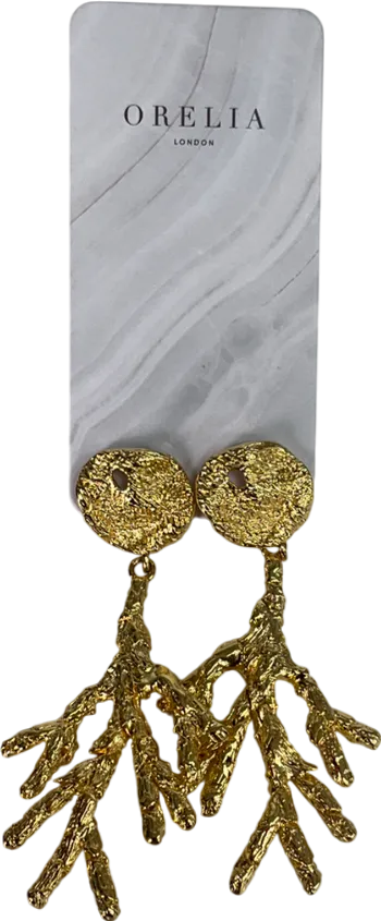 orelia Metallic Staement Coral Earrings One Size