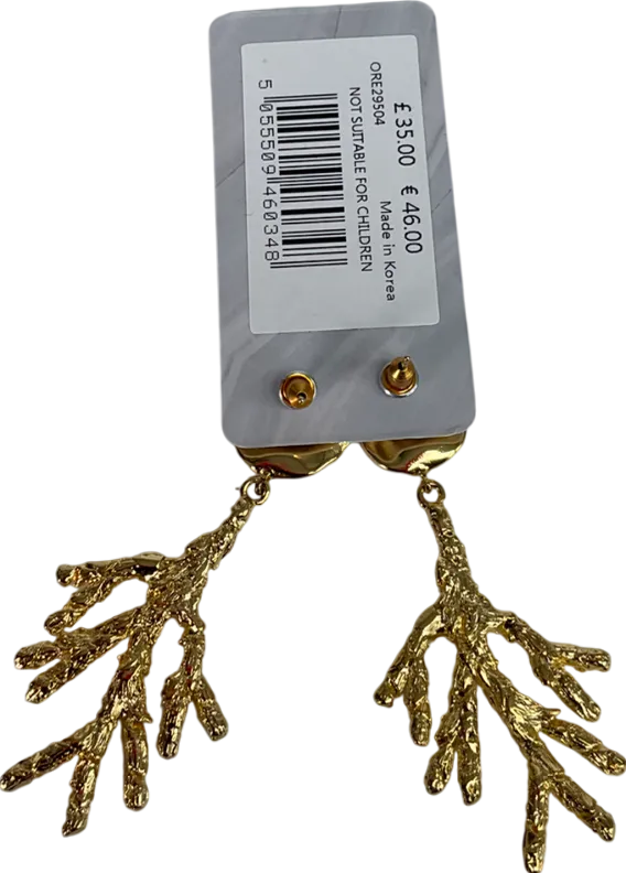 orelia Metallic Staement Coral Earrings One Size