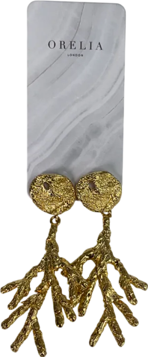 orelia Metallic Staement Coral Earrings One Size