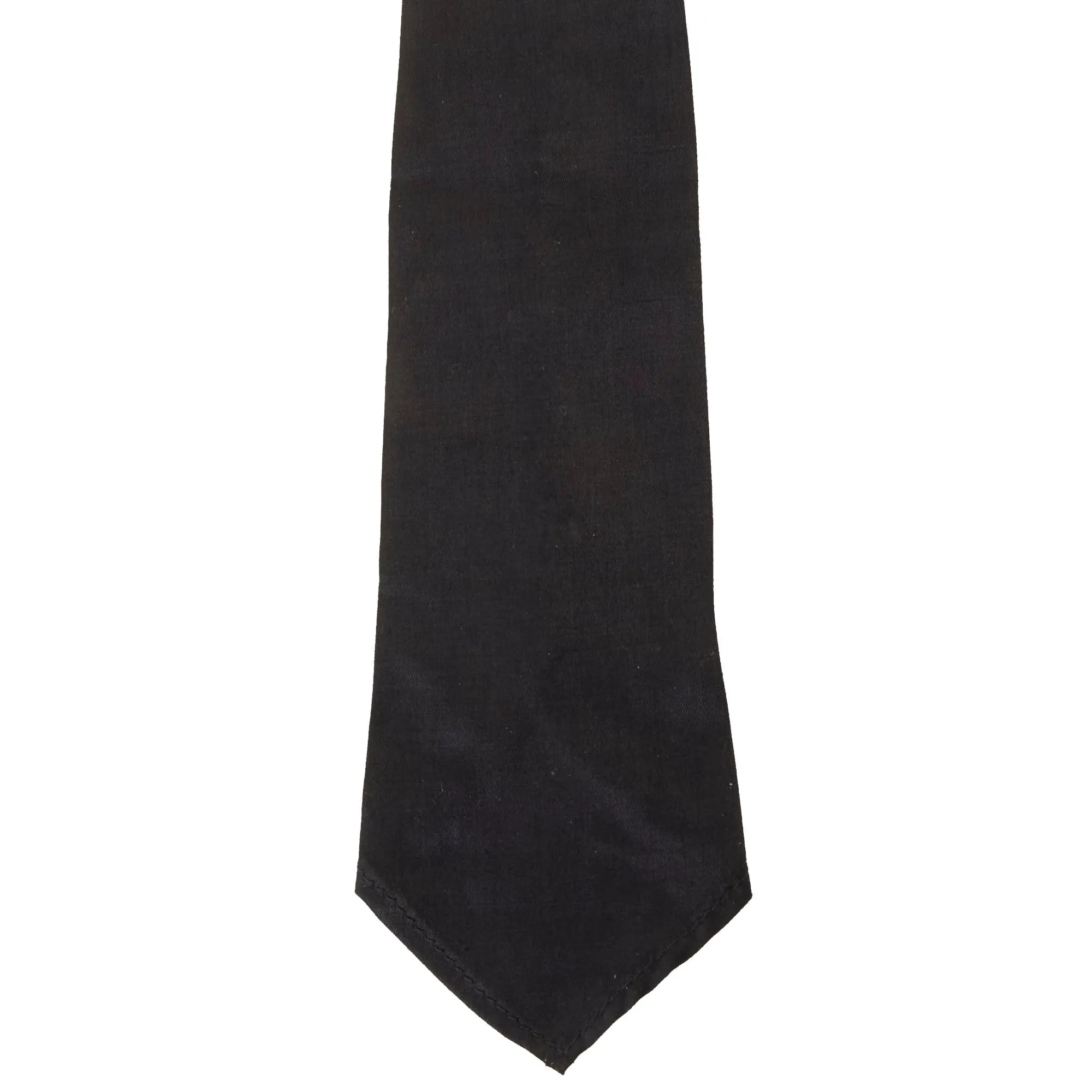 Original German WWII Allgemeine-SS Issue Black Neck Tie with RZM Tag - Schutzstaffel