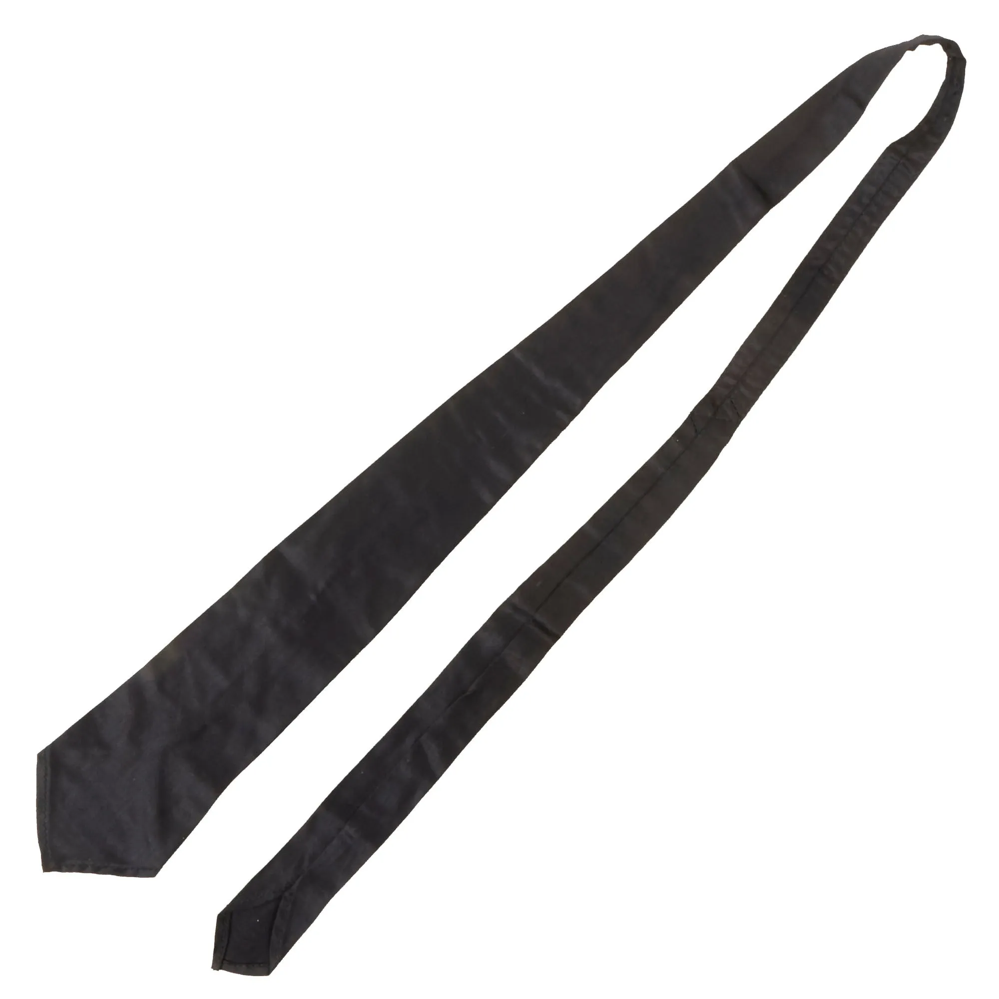 Original German WWII Allgemeine-SS Issue Black Neck Tie with RZM Tag - Schutzstaffel