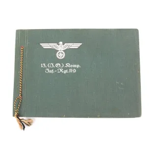 Original German WWII Heer Army 119 Infantry Regiment Marked Photo Album - 25 pages