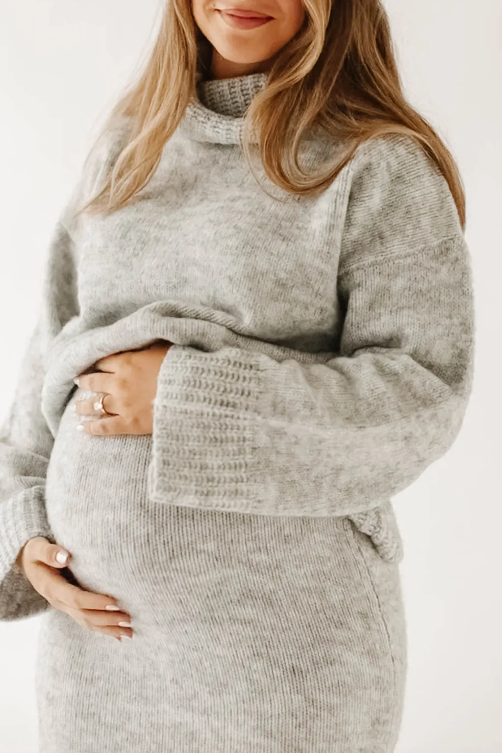 Robyn Knit Skirt in Heather Grey - Bump Friendly
