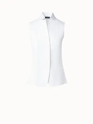Sleeveless Cotton Stretch Gilet Blouse