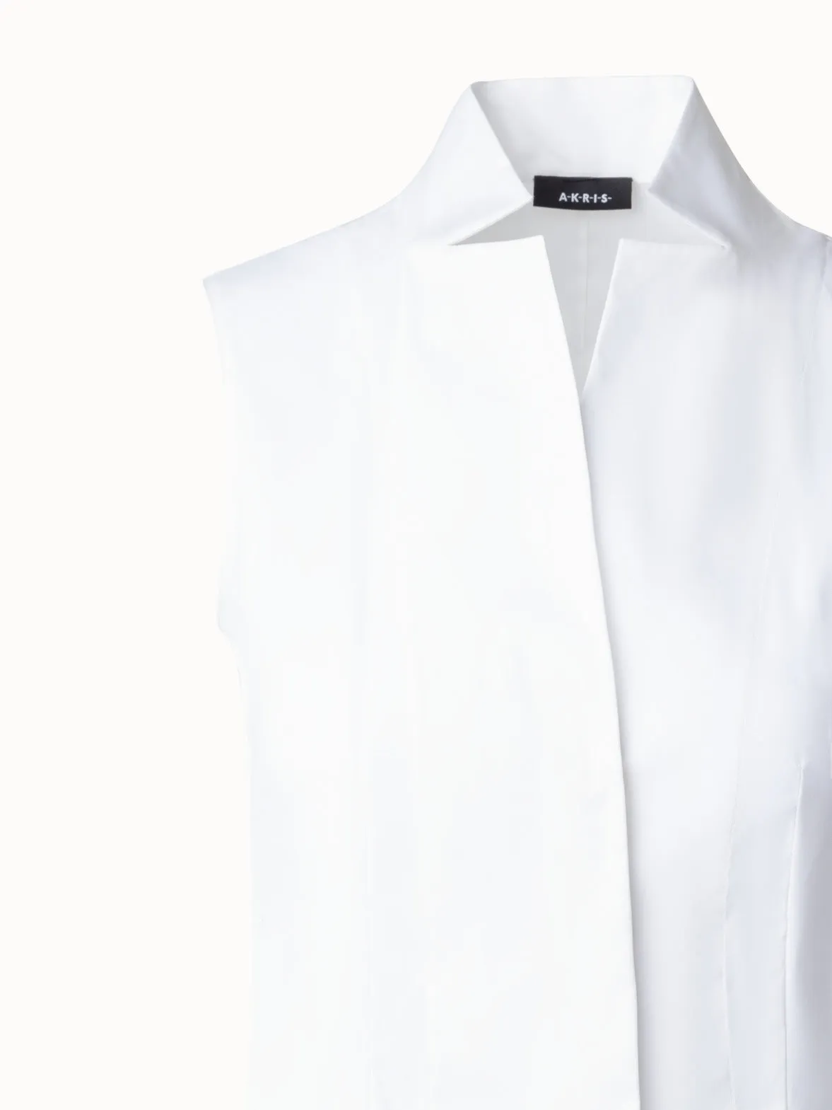 Sleeveless Cotton Stretch Gilet Blouse