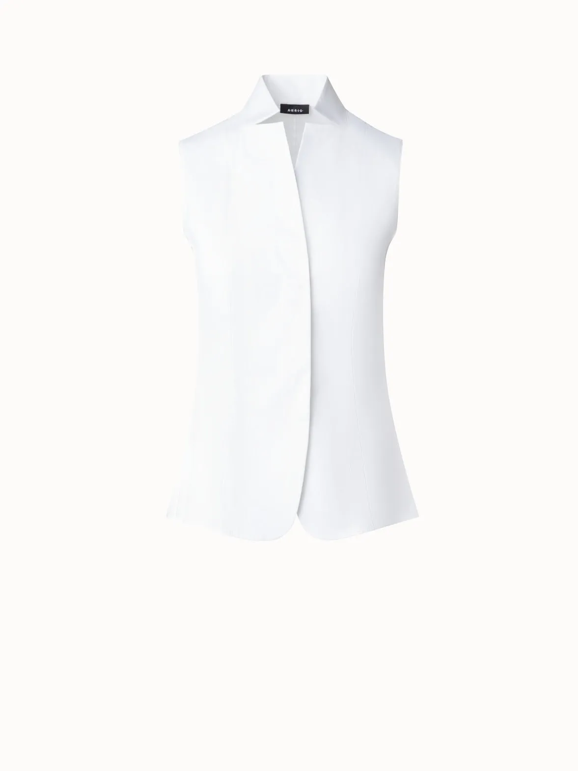 Sleeveless Cotton Stretch Gilet Blouse
