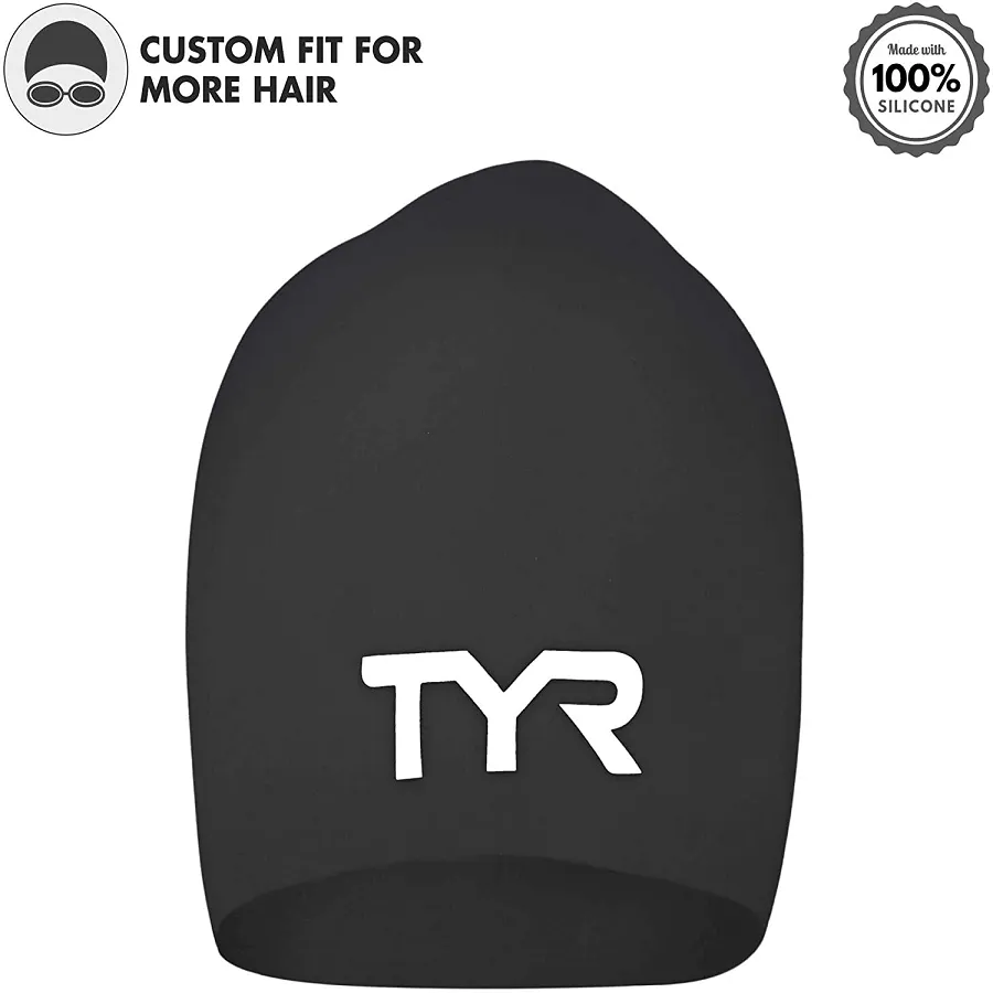 TYR Long Hair Silicone Cap 5241119- Black